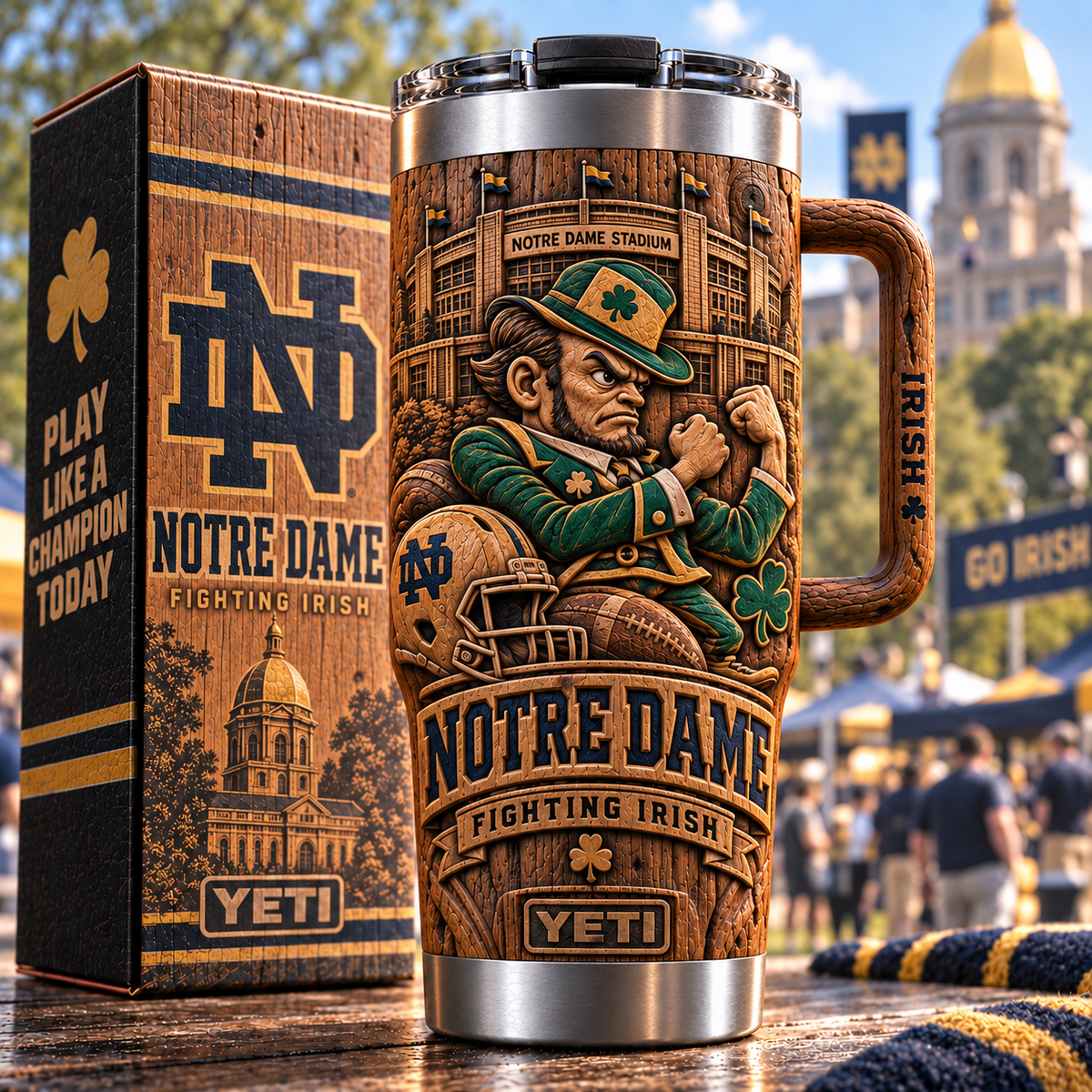 NDFI 40oz Woodgrain Relief Tumbler NTTB