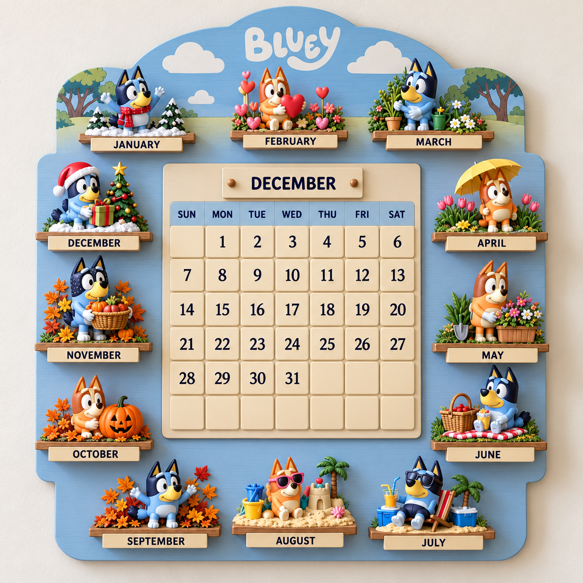 BLU Premium Perpetual Wall Calendar NPL