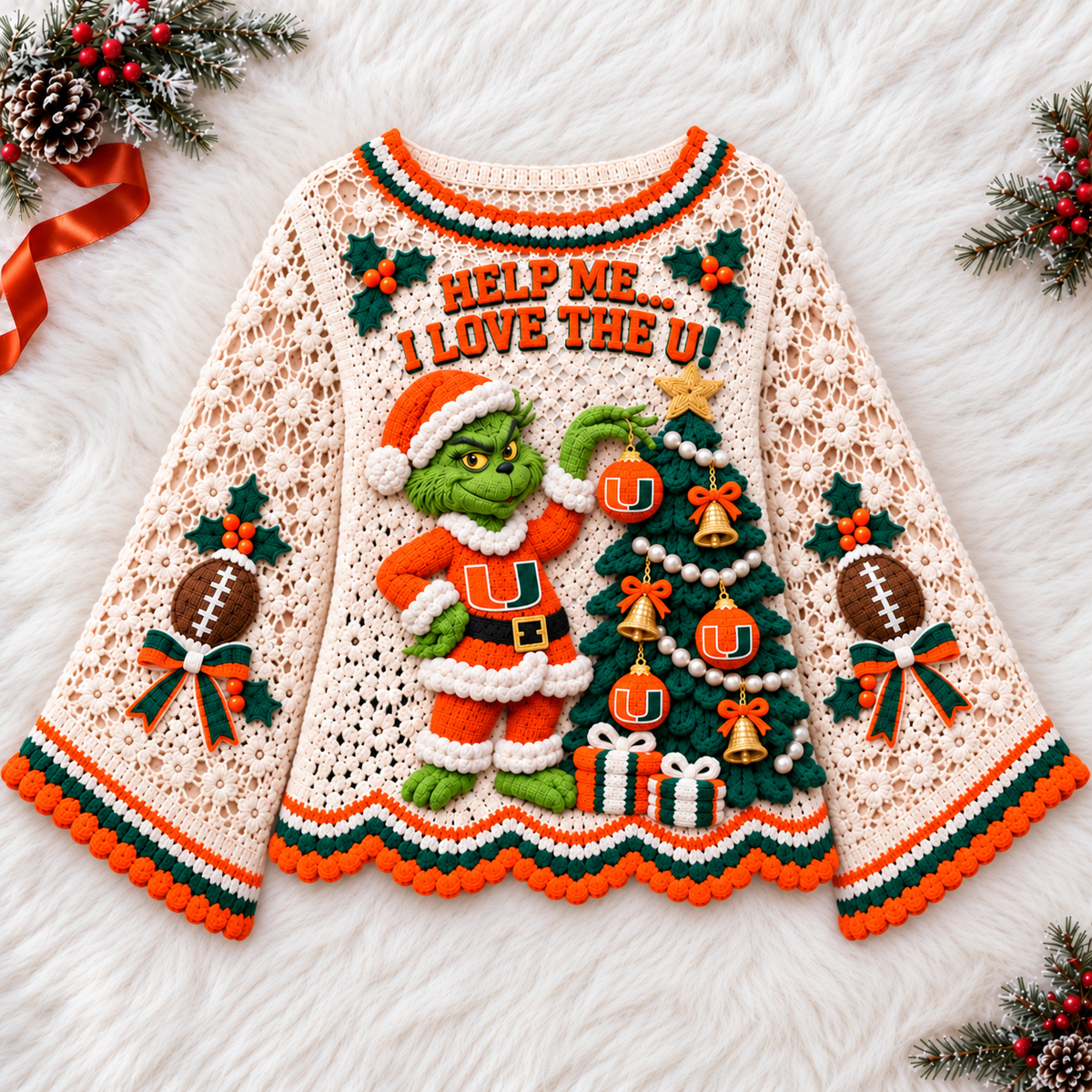 MHC Women’s Premium Christmas Bell-Sleeve Sweater TMH