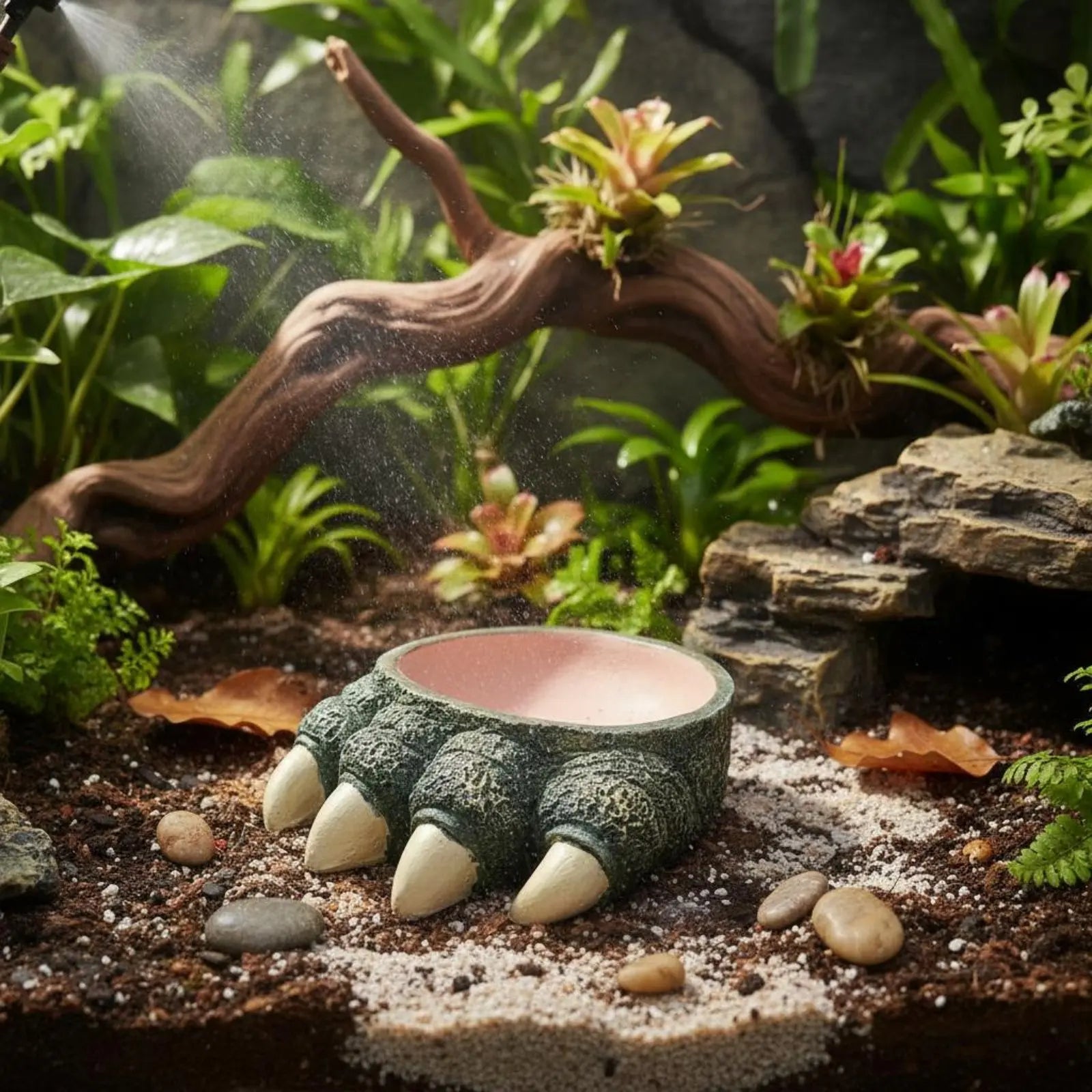 Reptile Talon Bowl Naturalistic Look Amphibian Food Water Bowl Amphibian Water Dish Easy to Clean Terrarium Accessory Safe