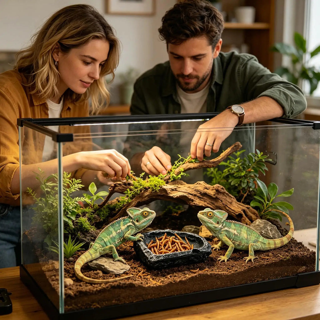 Pet Reptile Bowl Leopard Gecko Water Dish Bearded Dragon Feeder For Keepers Breeders Pet Parents Animal  Enclosure Terrarium