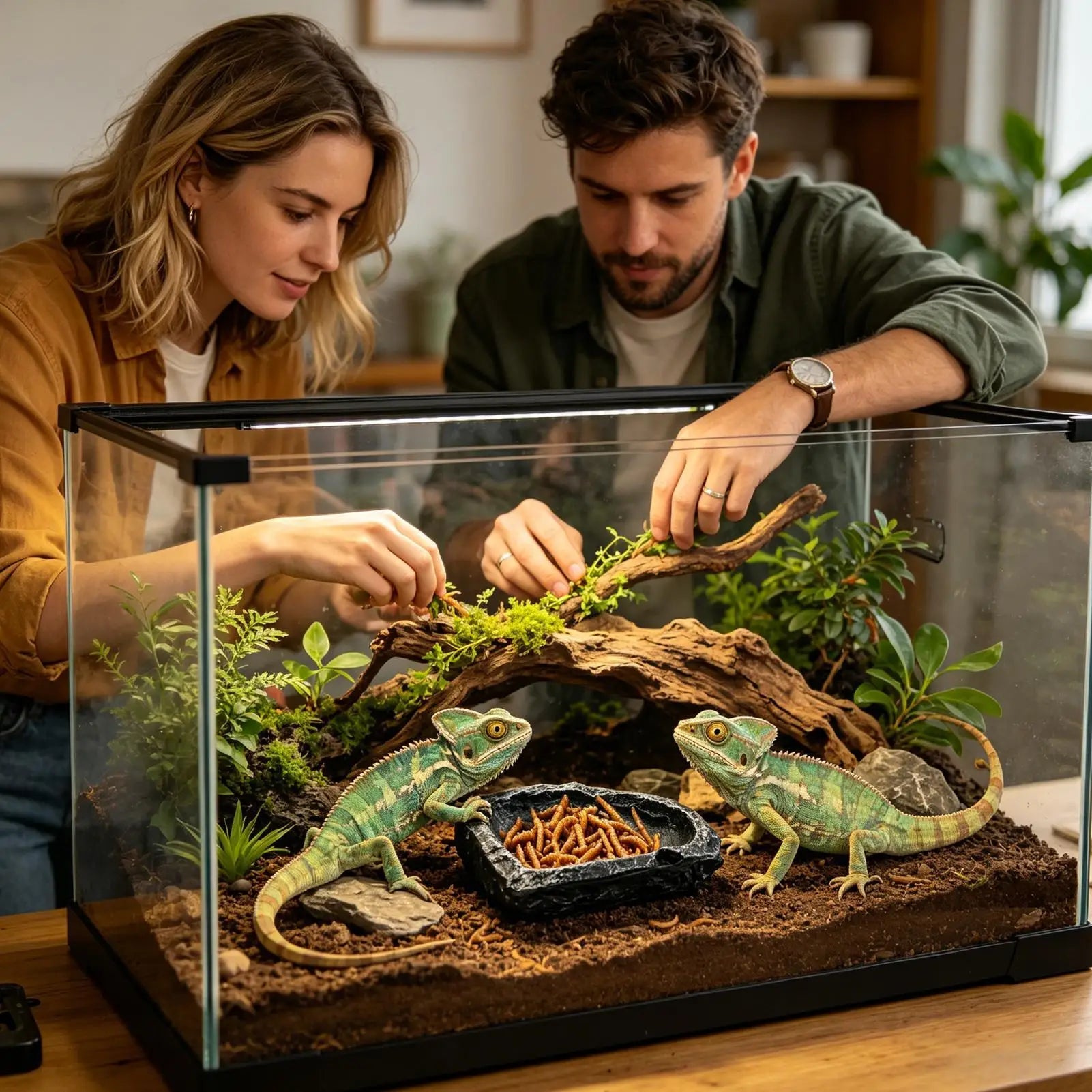 Pet Reptile Bowl Leopard Gecko Water Dish Bearded Dragon Feeder For Keepers Breeders Pet Parents Animal  Enclosure Terrarium