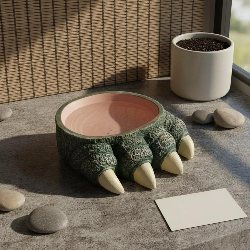 Reptile Talon Bowl Naturalistic Look Amphibian Food Water Bowl Amphibian Water Dish Easy to Clean Terrarium Accessory Safe
